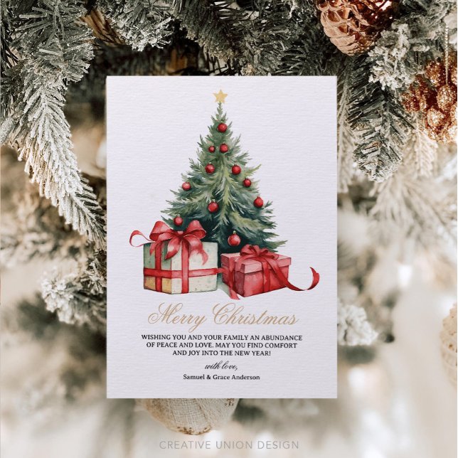 Vattentärsfärg Julgran, ej fotojulkort Julkort (Skapare uppladdad)