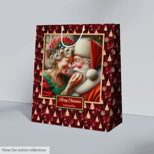 Vattentärsfärg Jultomten Classic-julklapp (Watercolor Santa Claus Classic Christmas Gift Bag)