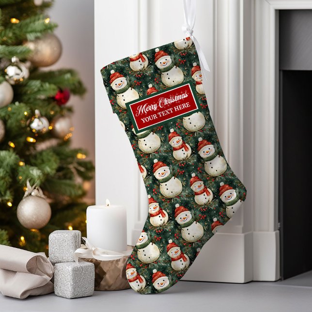 Vattentärsfärg, klassisk julklapp, Personlig Stor Julstrumpa (Watercolor Classic Christmas Stocking Personalized)