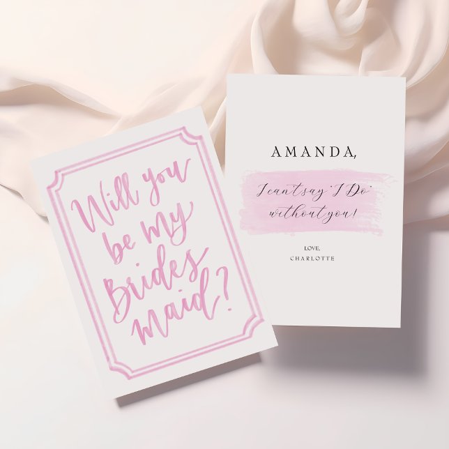Vattentärsfärg Kommer du att bli mitt frieri kort? Inbjudningar (Bridesmaid Proposal Cards | Elegant & Modern Blush design | Personalized Bridesmaid Request)