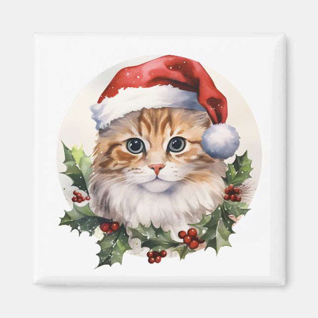 Vattentärsfärg Kute-julklapp i Santa Hat Magnet (Framsidan)