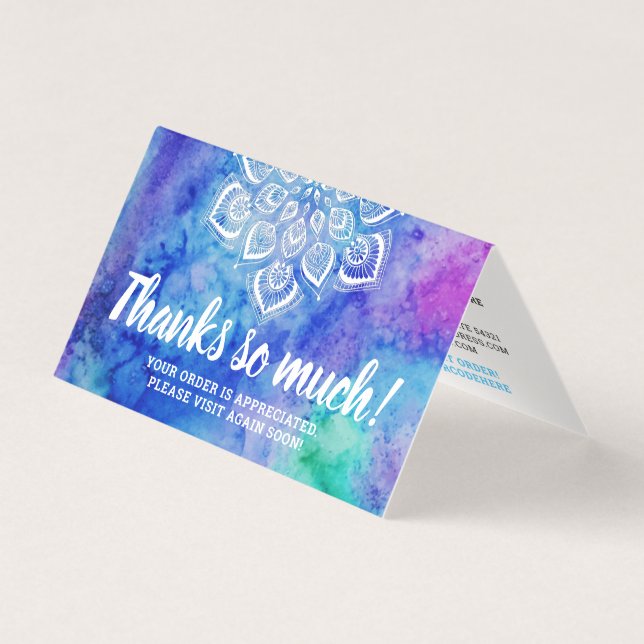 Vattentärsfärg Mandala Metaphysiskt tackkort Kort (Framsida)