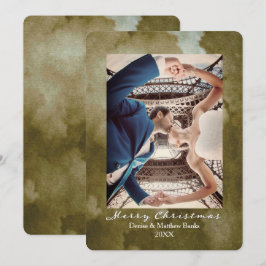 Vattentärsfärg Martini Olive-Elegantens julkort Inbjudningar