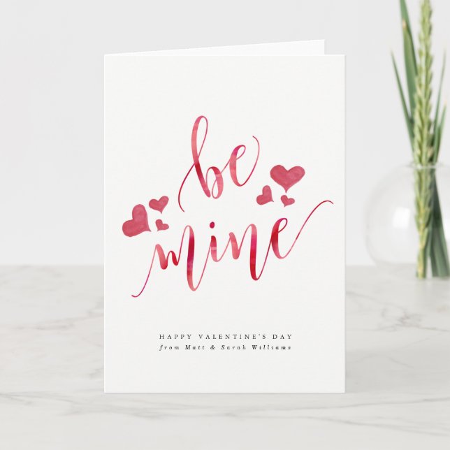 Vattentärsfärg: Mine Valentine Day Card Helgkort (Framsida)