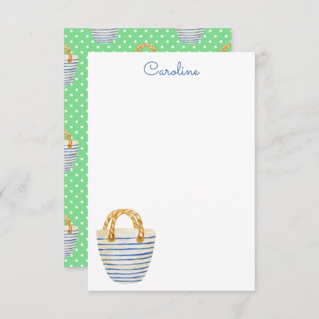 Vattentärsfärg Polka dots Beach Bag Purse Tack Kort (Fram/baksida)