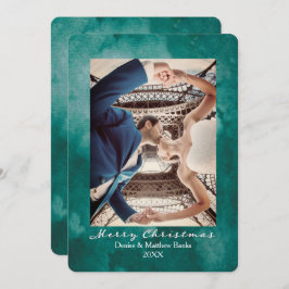 Vattentärsfärg Quetzal Grönt Elegant julkort Inbjudningar