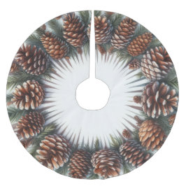 Vattentärsfärg Rustic Land jul Pinecones Julgransmatta Borstad Polyester