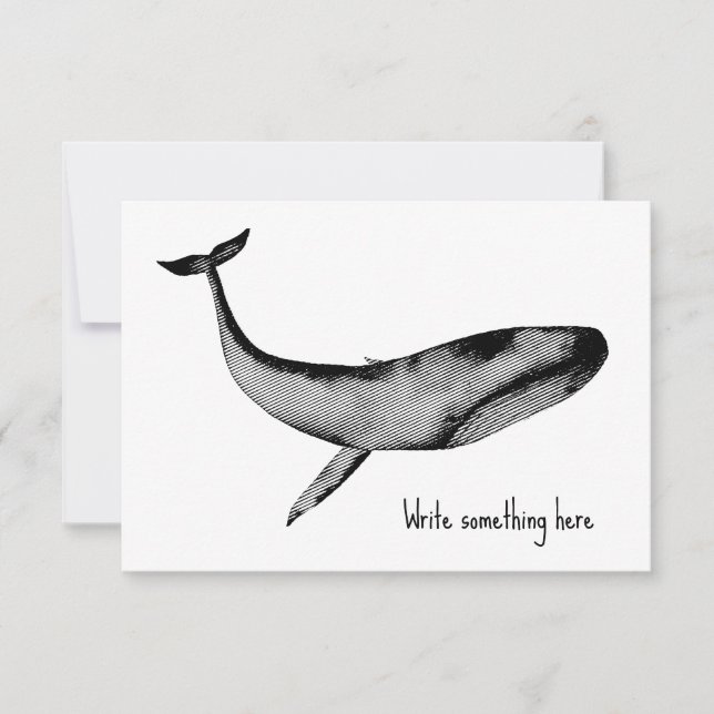 Vattentärsfärg stencil Blue Whale Tack Kort (Framsida)