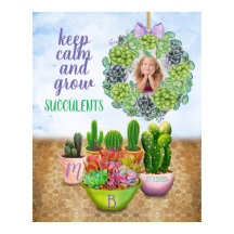 Vattentärsfärg Succulent WAN Cactus Monogram Photo