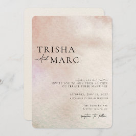 Vattentärsfärg Texturerad minimalistisk bröllopsin Inbjudningar