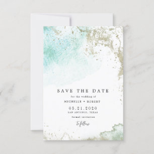 Vattentärsfärg Vågar Pastel Photo Save Date Inbjudningar
