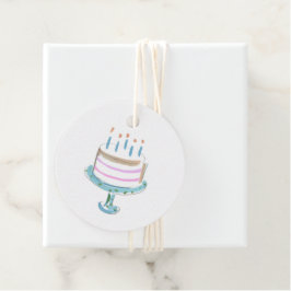 Vattentärsfärgad Art Birthday Cake Candles Sweet Gåvor Etiketter