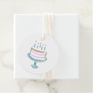 Vattentärsfärgad Art Birthday Cake Candles Sweet Gåvor Etiketter
