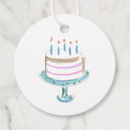 Vattentärsfärgad Art Birthday Cake Candles Sweet Gåvor Etiketter