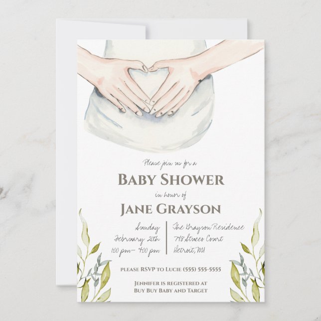 Vattentärsfärgad babyskare för Mamma till ska vara Inbjudningar (Framsida)