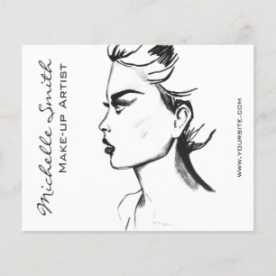 Vattentärsfärgad bläck, svart och vit kvinnlig mak flygblad