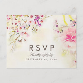 Vattentärsfärgad Blommigt Boho OSA Postcard Meal C Inbjudan Vykort