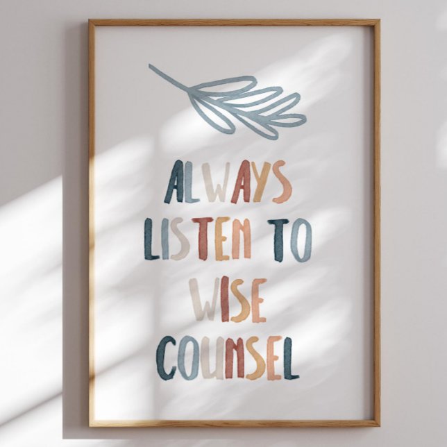 Vattentärsfärgad boho lyssnar alltid på klok poste poster (Skapare uppladdad)