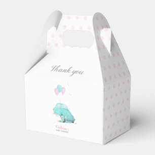 Vattentärsfärgad cute Car Baby Shower Girl-favorit Presentaskar