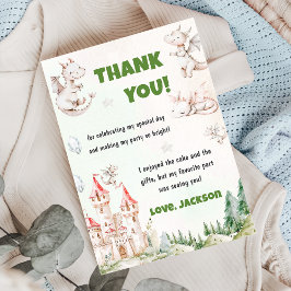 Vattentärsfärgad cute Dragon Födelsedag - Tack, di Inbjudningar