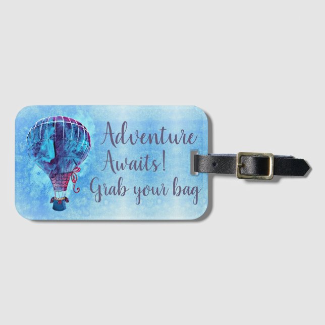 Vattentärsfärgad Luftballong Äventyr Awaits Bagagebricka (Framsida horisontal)