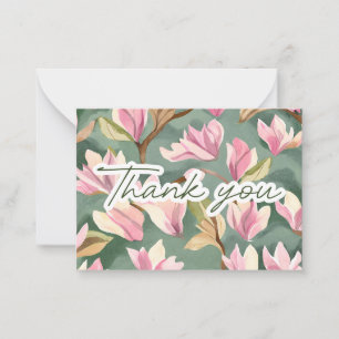 Vattentärsfärgad Magnolias av Gratitude Tackkort Anteckningskort