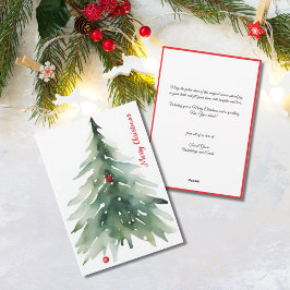 Vattentärsfärgad minimalistisk Grönt - korporerad Julkort