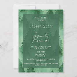 Vattentärsfärgad Misty Forest Modern Rustic-inbjud Inbjudningar