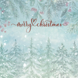 Vattentärsfärgad Polar Bears Winter Scene-julkort Julkort