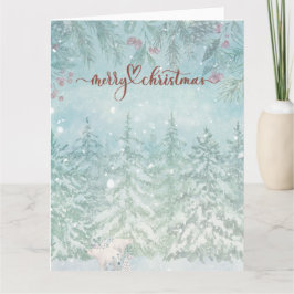 Vattentärsfärgad Polar Bears Winter Scene-julkort Kort