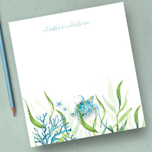 Vattentärsfärgad Sea Turtle Beach Stationery Anteckningsblock