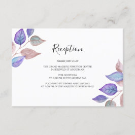 Vattentärsfärgade Lila Lövs bröllopsmottagning Tilläggskort