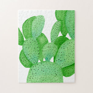 Vattentärsfärgade prickade Pear Cactus Pussel