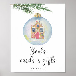 Vattentärsfärgade vinterkort gren - bokar-kort och poster