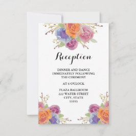 Vattentärsfärgat Blommigt Bright Recept Card Inbjudningar