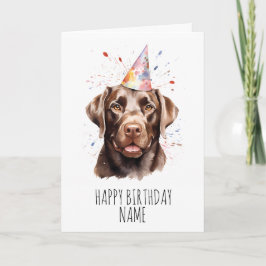 Vattentärsfärgat choklat Labrador Birthday Card Kort
