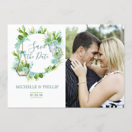 Vattentärsfärgat glas Terrarium Succulum Spara dat Datumet