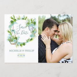 Vattentärsfärgat glas Terrarium Succulum Spara dat Spara Datumet