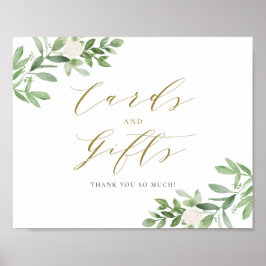 Vattentärsfärgat grönsaksblommor, kort och gåvor poster