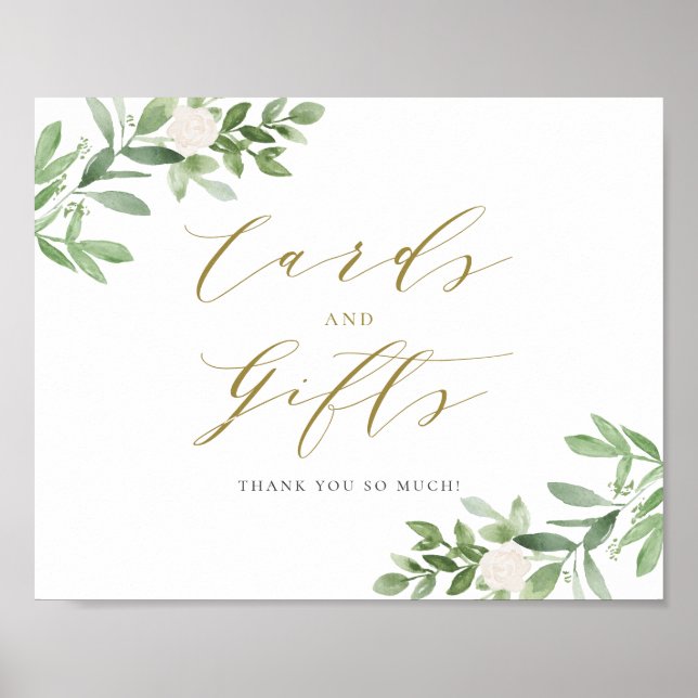 Vattentärsfärgat grönsaksblommor, kort och gåvor poster (Framsidan)