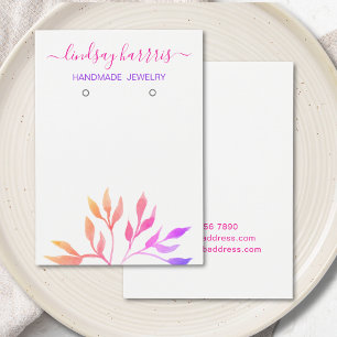 Vattentärsfärgat Löv Avläsningar Juvelry Visning C Visitkort