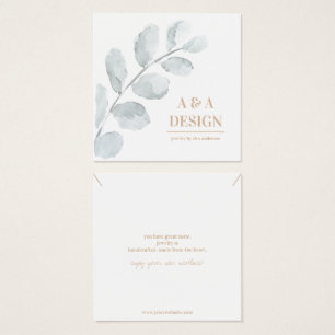 Vattentärsfärgat Löv Necklace Juvelry Visning Card Fyrkantigt Visitkort