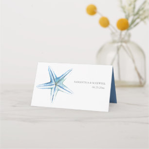Vattentärsfärgat Starfish Beach Wedplace-kort Placeringskort