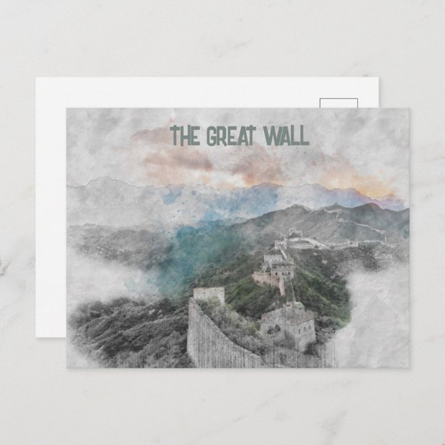 Vattentärsfärgat Underbart vykort för China - hist (Fram/baksida)