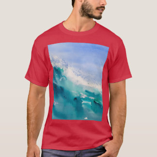 Vattentärsfärger Havsfärgning, vinkara målningsgra T Shirt