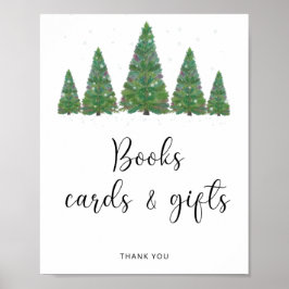 Vattentärsfärgkort och gåvor för vintertid, blommi poster