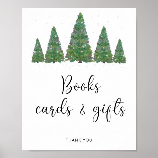 Vattentärsfärgkort och gåvor för vintertid, blommi poster (Framsidan)