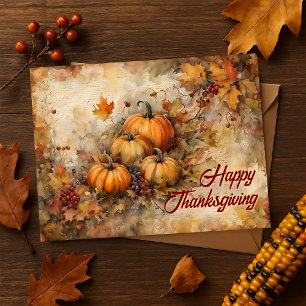Vattentärsfärgspumpor Hösthöstvykort för Thanksgiv Helg Vykort