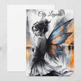 Vattentärsflicka, tvinnad, magisk nattstad inbjudningar