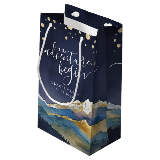 Vattentärsgåvor från berget Bröllop Kärlek i Guld, (Baksidan Vinklad)